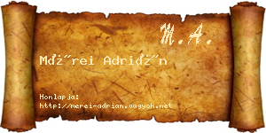 Mérei Adrián névjegykártya